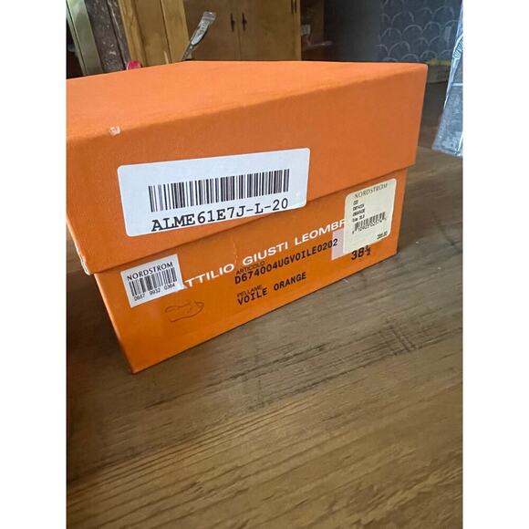 AGL Orange Leather Slip-On Platform Sandals 38.5/8 - Picture 5 of 7